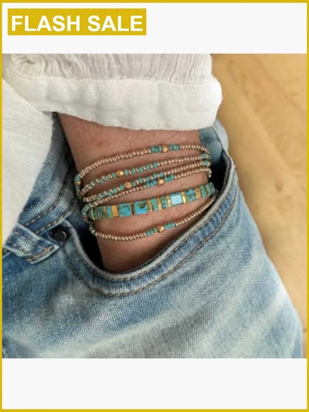 Bohemian Miyuki Glass Beaded Stretch Bracelet Set for Women